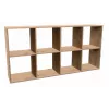 Wohnzimmer-Bücherregal Top e Shop MALAX 2X4 ARTISAN, Naturholz, 8 Regalböden, 1470×300×750 mm