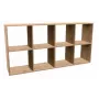 Wohnzimmer-Bücherregal Top e Shop MALAX 2X4 ARTISAN, Naturholz, 8 Regalböden, 1470×300×750 mm