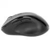Manhattan Ergonomische kabellose Maus, rechtshändig, einstellbare 800/1200/1600 dpi, 2,4 GHz (bis zu 10 m), sechs Tasten mit Scrollrad, Combo-USB-A- und USB-C-Empfänger, Schwarz, AA-Batterie (enthalten), drei Jahre Garantie