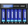 XTAR MC6C Ladegerät Multi-Slot intelligentes Ladegerät für zylindrische Li-Ion-Zellen, 6 Schächte, unterstützt 18650/21700/AA, 5V Eingang, schwarz