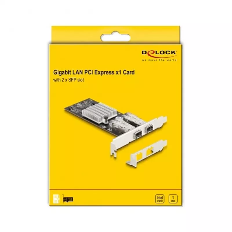 DeLOCK 88336 PCI Express x1 Netzwerkkarte, 2 x SFP Gigabit LAN
