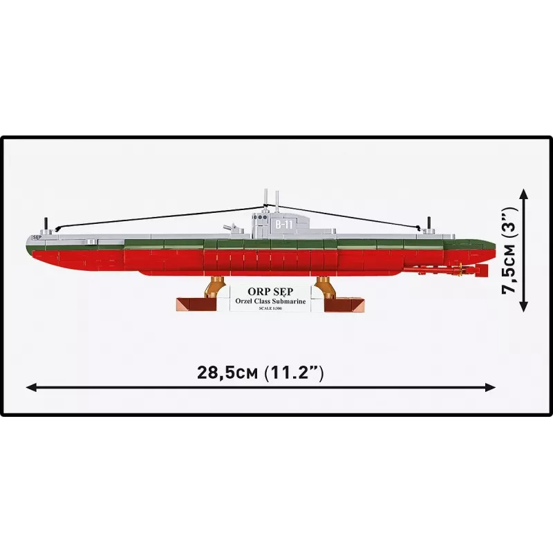 Plastikmodellbausatz Cobi Polnisches U-Boot ORP Sęp Maßstab 1:300 (COBI-4856)