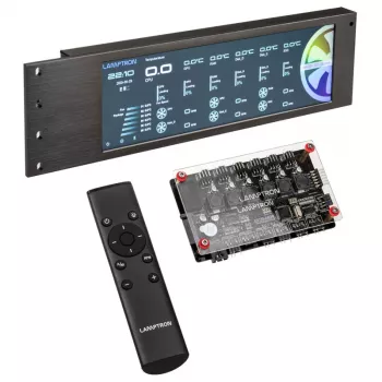 Lamptron CU135 Fan Controller + RGB Controller mit Display, ARGB - Schwarz