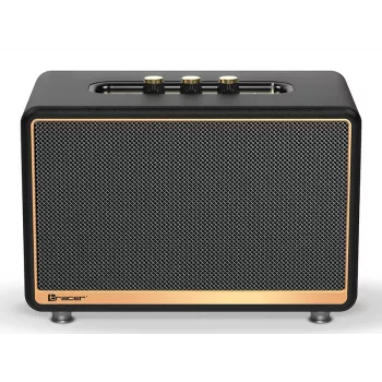 Tragbarer Stereolautsprecher TRACER M45 Schwarz — Bluetooth 5.0, 45 W RMS, UKW-Radio, eingebautes Mikrofon, batteriebetrieben
