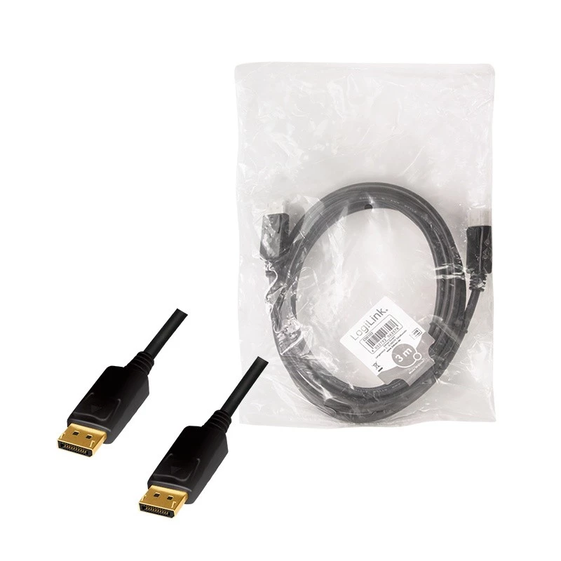 LogiLink DisplayPort-Kabel 3 m Schwarz CD0102