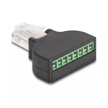 DeLOCK 90654 Kabel-Adapter RJ45 8-poliger Klemmblock Schwarz