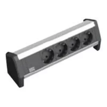 Netzsteckdosenleiste Bachmann DESK 1 3m 4 AC-Steckdosen Schwarz Grau