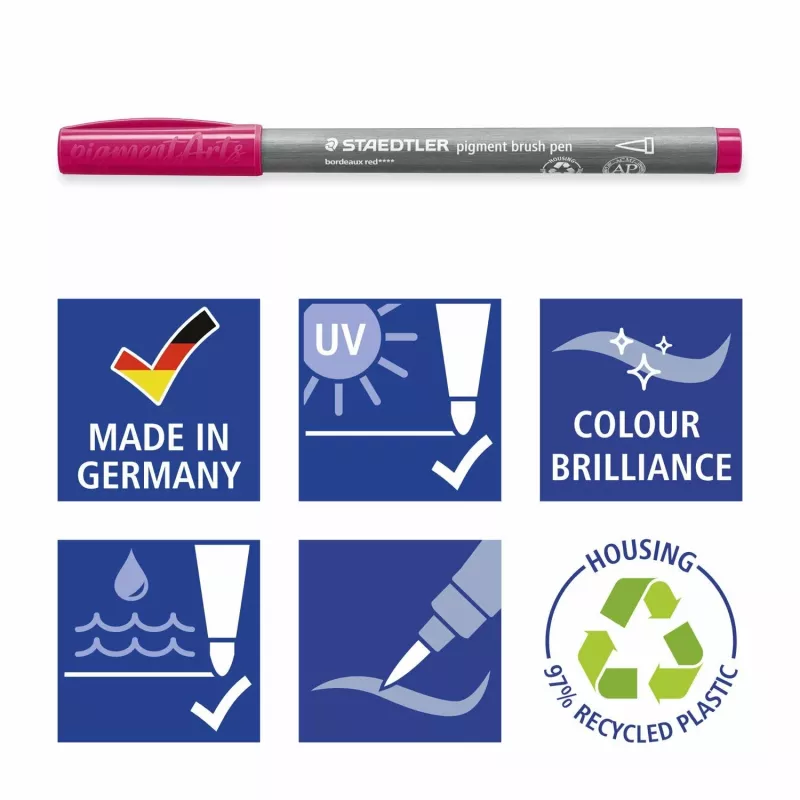 Staedtler pigment brush pen 371 Fasermaler Gold 1 Stück