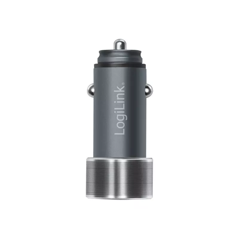 LogiLink Auto-Netzteil – 36 Watt – 3 A – PD 3.0, QC 3.0 – 2 Ausgangsports (USB, 24-poliger USB-C)