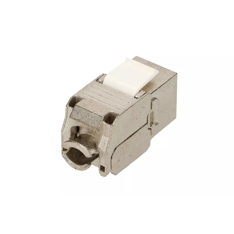Extralink Keystone CAT6A STP RJ45 abgewinkelter Metall-Keystone-Einsatz, Einzelport
