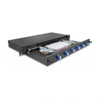 Glasfaser-Spleißbox DeLOCK 66997 Schwarz Metall 482x220 mm