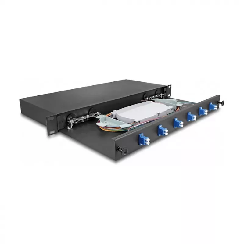 Glasfaser-Spleißbox DeLOCK 66997 Schwarz Metall 482x220 mm
