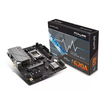 Motherboard Sapphire PULSE A620AM (microATX) Sockel AM5, AMD A620A, DDR5, 2x DIMM, 64 GB, 2x M.2, Gigabit LAN