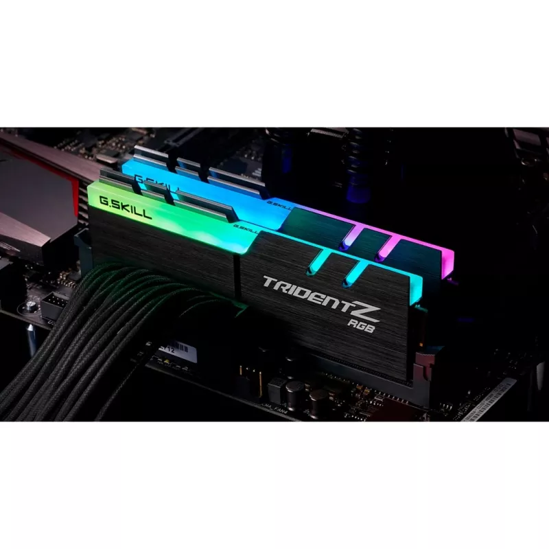 DIMM 32 GB DDR4-3200 (2x 16 GB) Dual-Kit, Arbeitsspeicher schwarz, F4-3200C16D-32GTZRX, Trident Z RGB, INTEL XMP