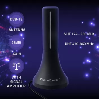 Fernsehantenne QOLTEC TV DVB-T/T2 Qoltec (Innen-/Außenbereich) Modell 57065