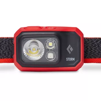 Schwarz Diamond Storm 450 Stirnlampe mit schwarzem, rotem Stirnband