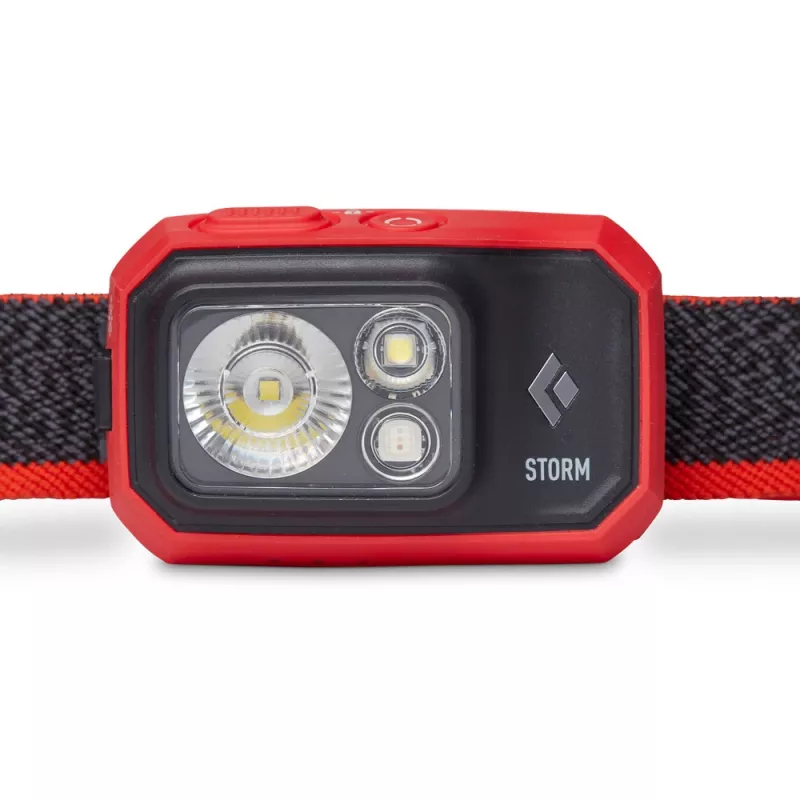 Schwarz Diamond Storm 450 Stirnlampe mit schwarzem, rotem Stirnband