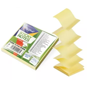 Selbstklebendes Notizpapier Quadratisch Forpus FO42000 Gelb 100 Blatt