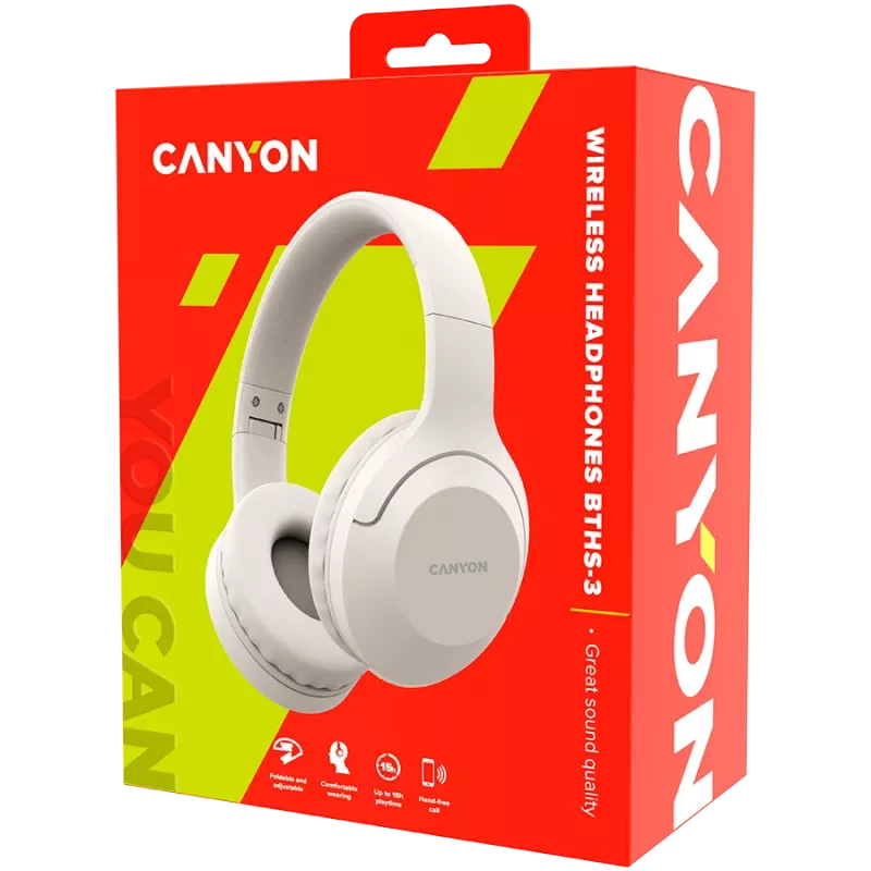 Canyon Bluetooth Headset BTHS-3 On-Ear/Stereo/BT5.1 beige retail (CNS-CBTHS3BE)
