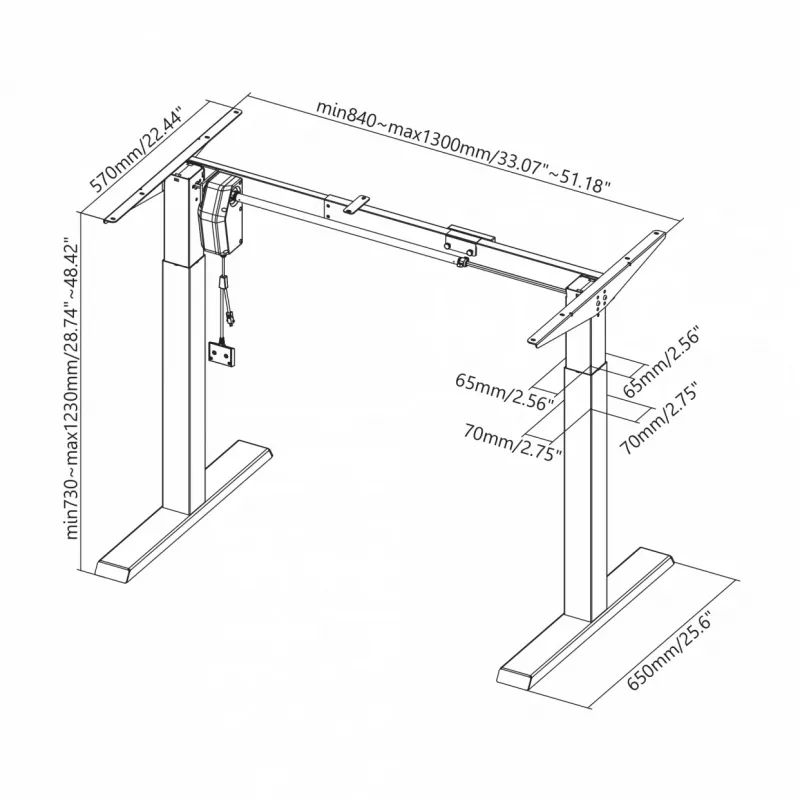 Gaming-Schreibtisch White Shark Dark Force — ergonomisches Design, höhenverstellbar