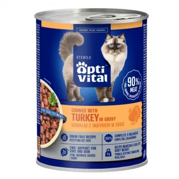 OptiVital Dose Sterile – Alleinfutter für sterilisierte Katzen mit Truthahn in Soße 415 g