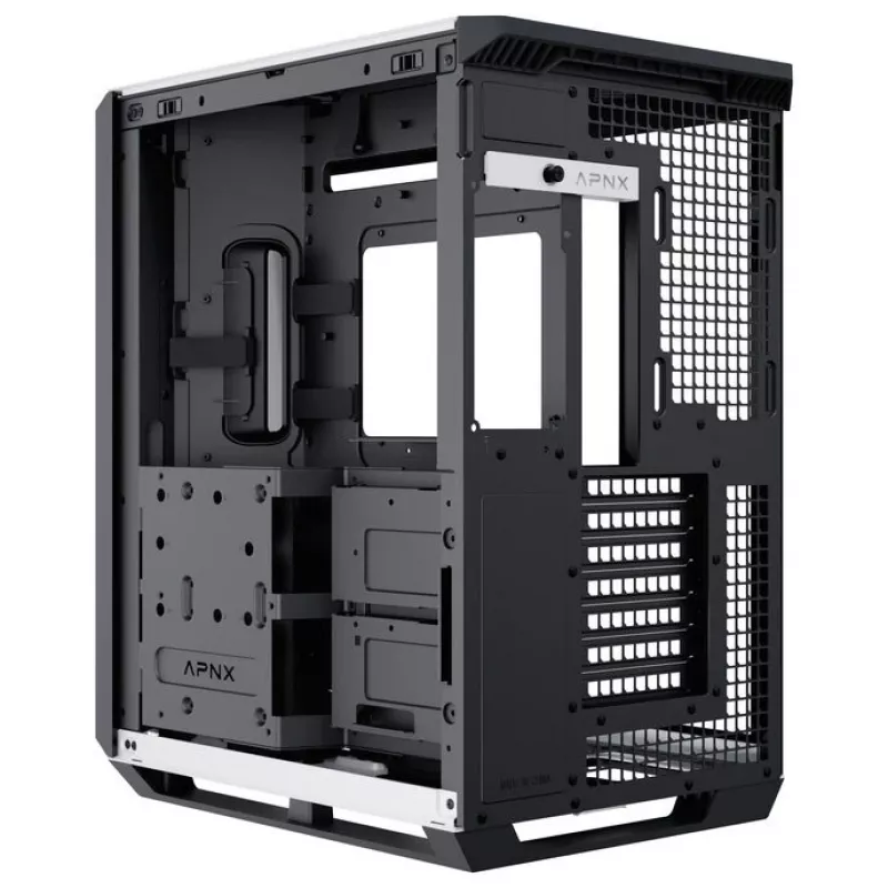 PC-Gehäuse APNX V1, Midi-Tower, ATX, schwarz/weiß