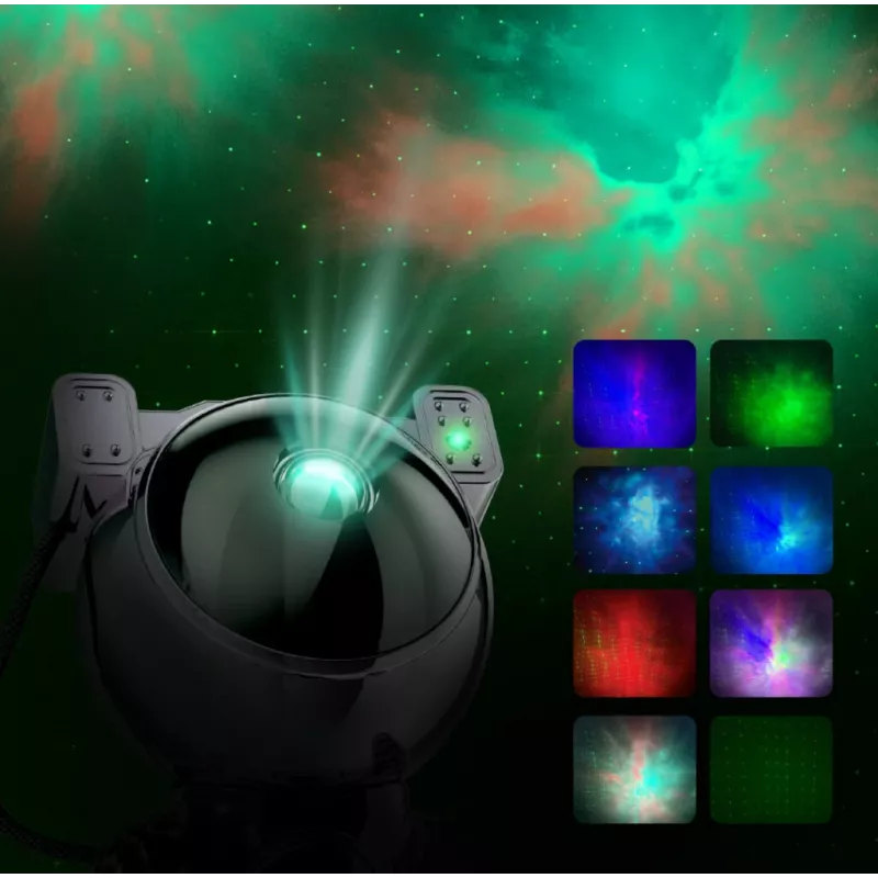 Hawk HW-STAR02 Astronaut Star Projector mit Uhr Ghrome Edition