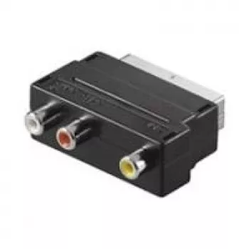 Wentronic Goobay Scart/RCA-Adapter, SCART-Stecker (21-polig), Schwarz - SCART-Stecker (21-polig) > 3x RCA-Buchse (50122)