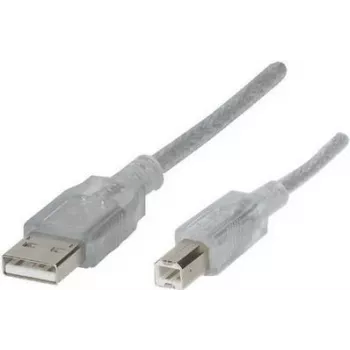 Renkforce RF-4538148 USB-Kabel 3 m USB 2.0 USB A USB B Transparent (RF-4538148)
