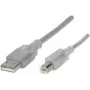 Renkforce RF-4538148 USB-Kabel 3 m USB 2.0 USB A USB B Transparent (RF-4538148)