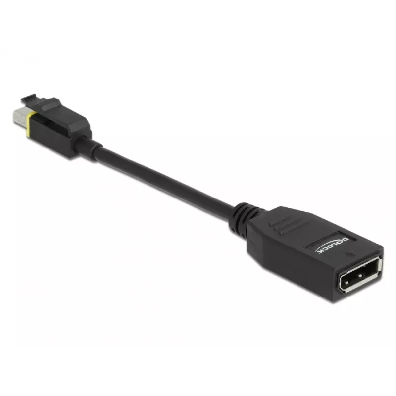 DeLOCK - DisplayPort-Adapter - Mini DisplayPort (M) verriegelt auf DisplayPort (W) - DisplayPort 1.4 - 15 cm - halogenfrei, 8K-Unterstützung - Schwarz (65978)