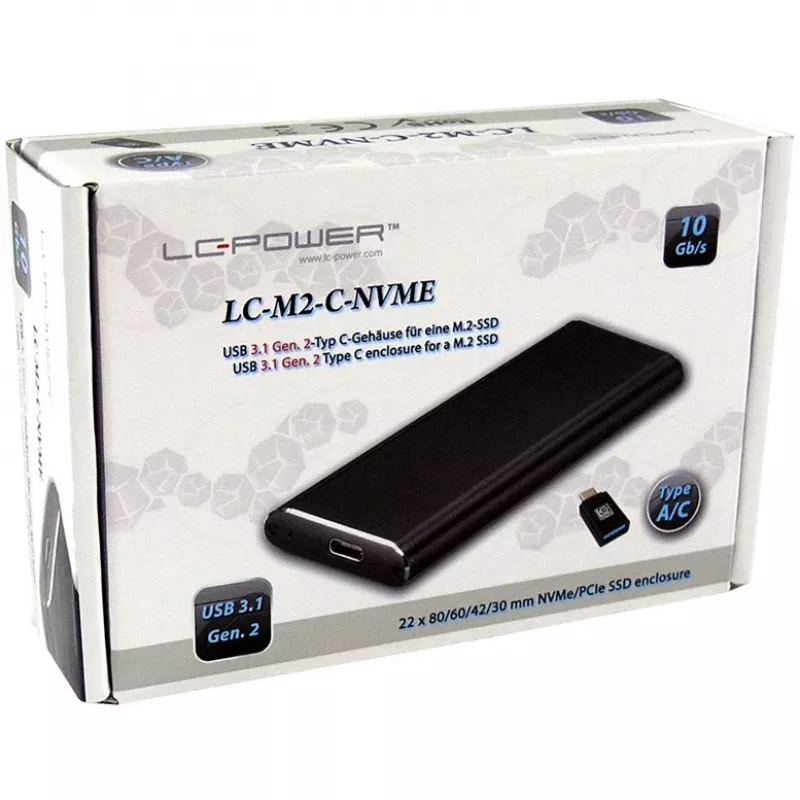 SSD-Gehäuse LC-Power LC-M2-C-NVME Schwarz M.2