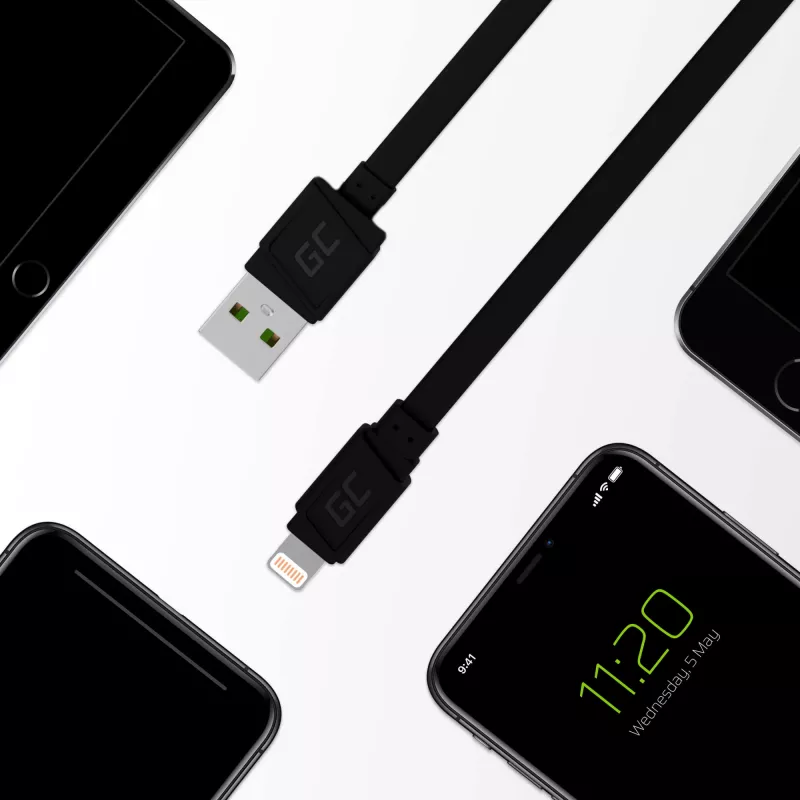 Green Cell KABGC02 Lightning-Kabel 0,25 m Schwarz