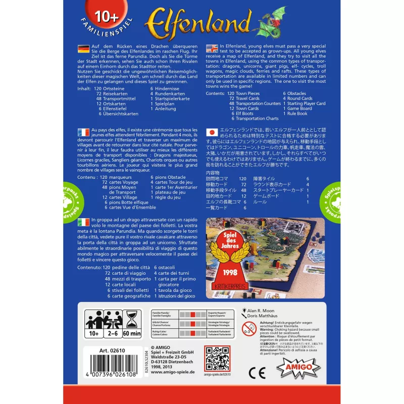 Elfenland, Brettspiel Spiel des Jahres 1998