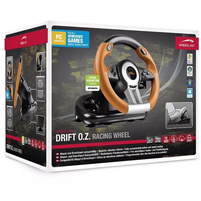 Lenkrad + Pedale Speedlink DRIFT O.Z. Schwarz Grau Orange