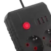 Steckdosenleiste MACLEAN MCE388 B — 2 AC-Steckdosen, 3×USB A, 110–120 V 50/60 Hz, 2500 W, 3 m Kabel, schwarz