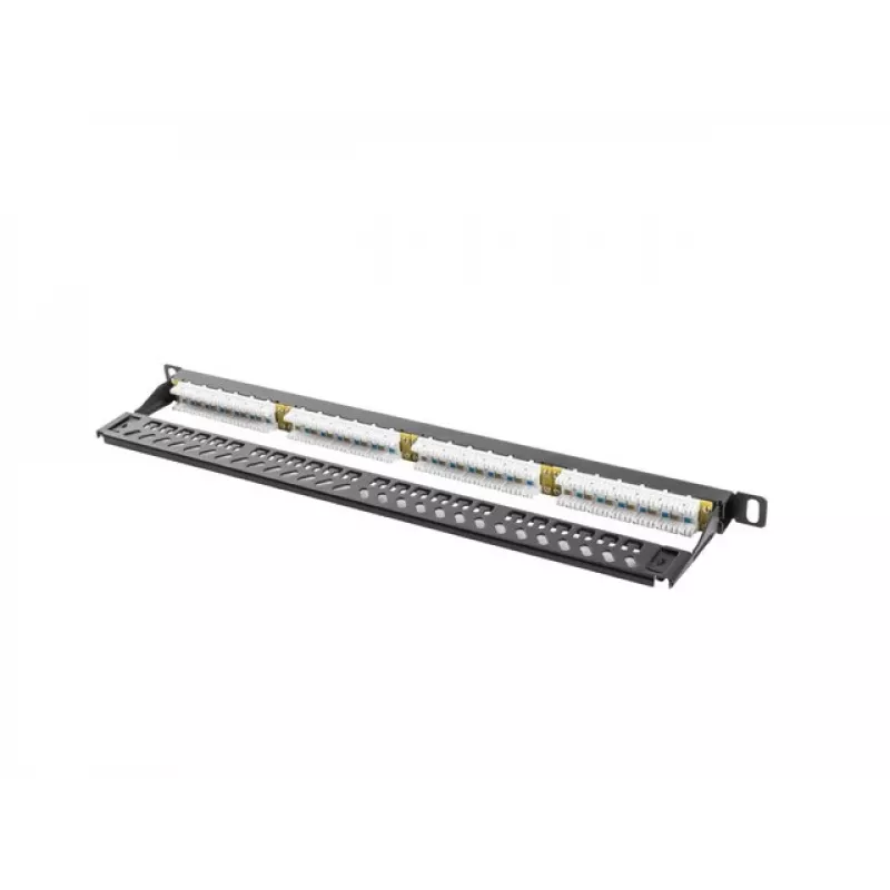 Lanberg PPU5-0024-B - RJ-45 - Cat5, Cat5e - Schwarz - Metall - Rackeinbau - 0,5HE (PPU5-0024-B)