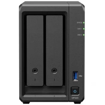 NAS-Speicherserver SYNOLOGY DP320 Desktop R1600, 8 GB RAM, 16 TB, 2-Bay, HDD-Unterstützung, RAID, Schwarz