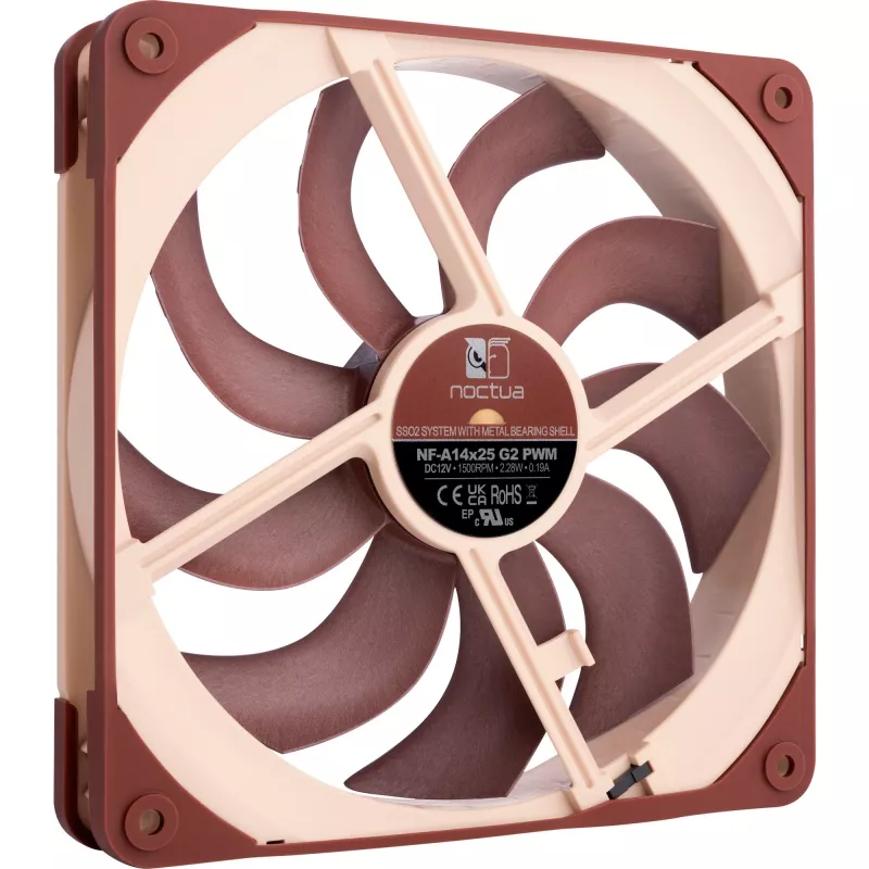 Lüfter Noctua NF-A14x25 G2 PWM 140 mm 1500 U/min SSO2-Lager 4-Pin-PWM Beige