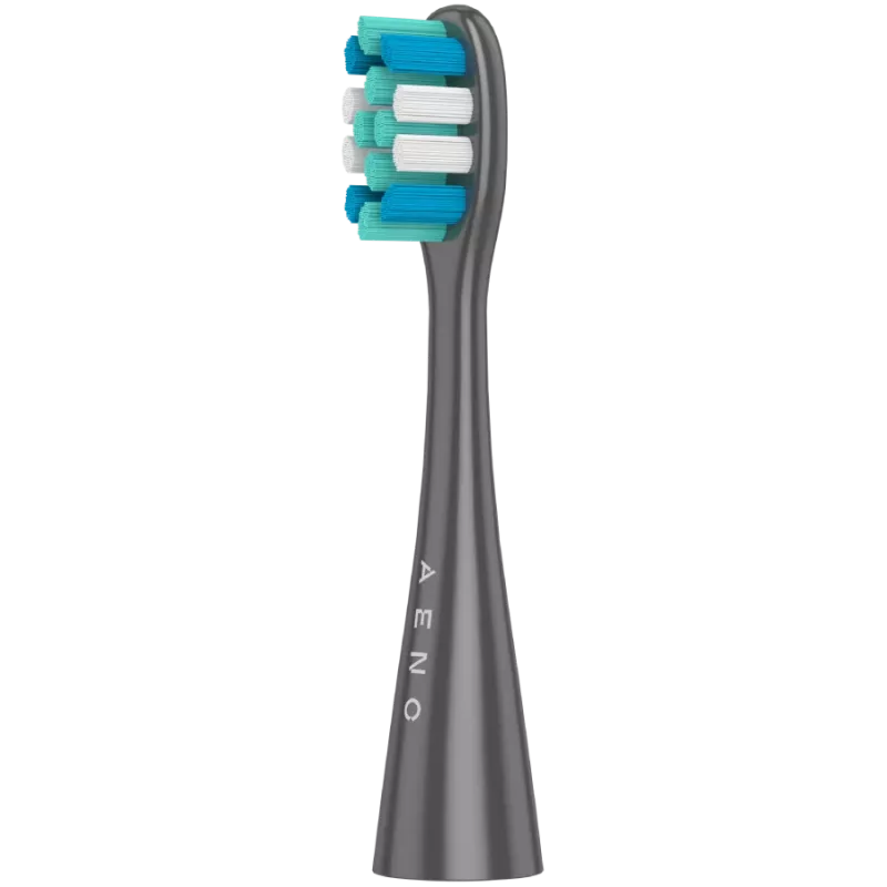 Kabellose Zahnbürste, Grau, 3 Bürstenköpfe, 1400mAh, Funktionen: Sanft, Reinigen, Massage, Weiß, Sweep