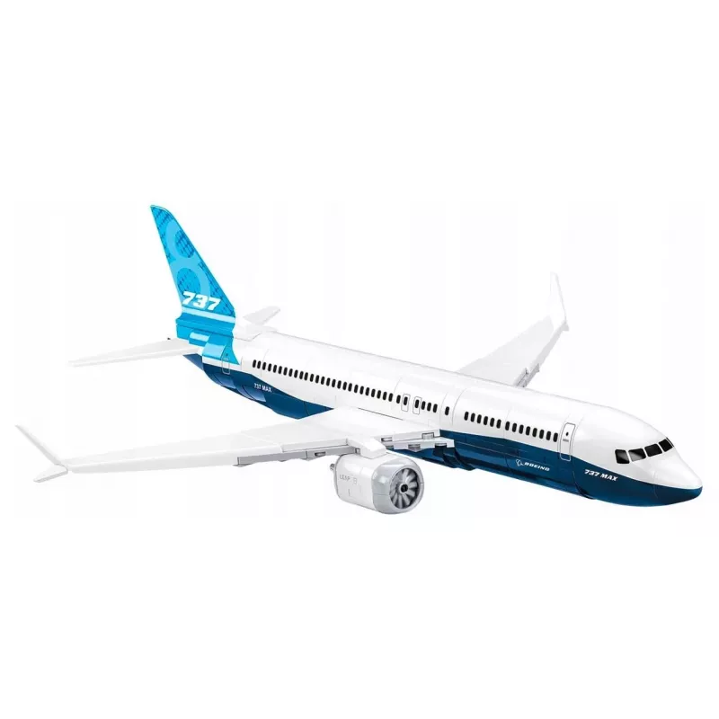 Bauset Cobi Boeing 737-8 — 340 Teile, empfohlenes Alter 7+, blau und weiß