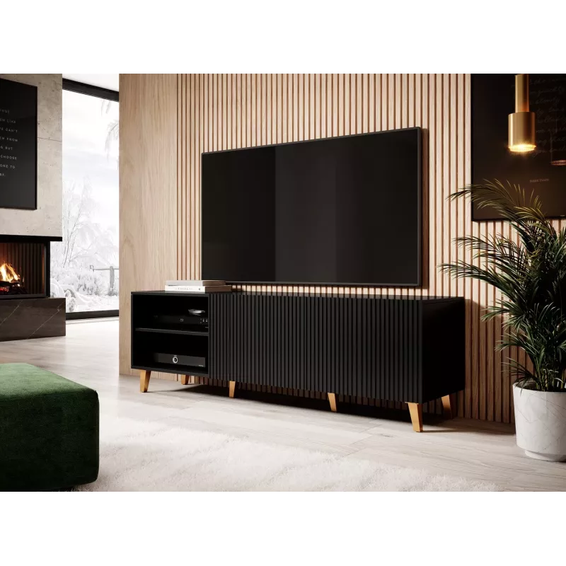 Cama RTV-Schrank PAFOS 150x42x52 schwarz matt