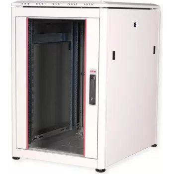 Roline Pro - Netzwerkschrank - mit Glastür, 600 x 800 mm (B x T) - Hellgrau, RAL 7035 - 16U - 48,3 cm (19 inch) (26.21.0048)