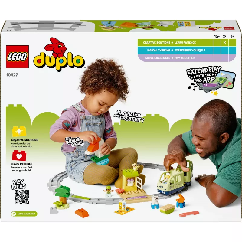 Spielzeug-Zugset LEGO DUPLO Interaktive Abenteuer-Eisenbahn 10427, 57 Teile, 2 Minifiguren, für Kinder ab 2 Jahren