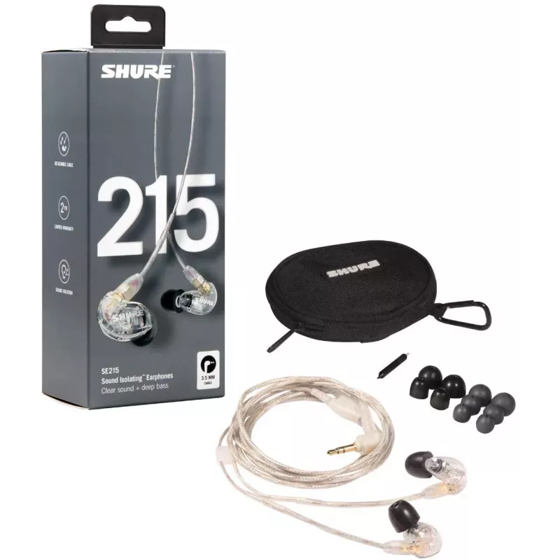 Shure SE215 Pro Headset Kabelgebundener In-Ear Monitor für Bühne/Studio Transparent