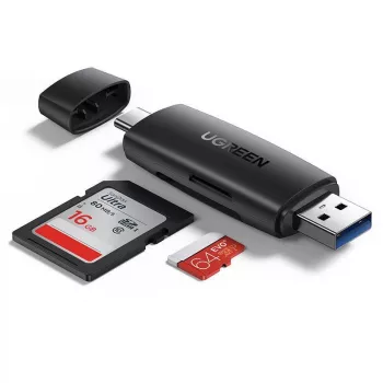 Ugreen SD-/microSD-Kartenleser-Adapter (USB-A/USB-C) schwarz (CM304)