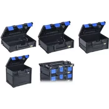 Aufbewahrungsbox allit EuroPlus MetaBox 340 schwarz/blau ABS-Kunststoff mit sicherem Kupplungssystem