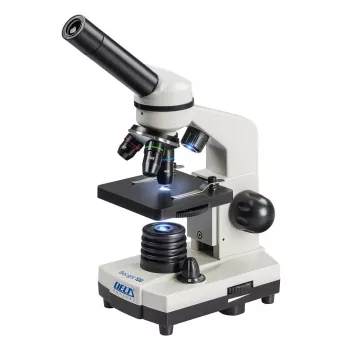 Optisches Verbundmikroskop Deltaoptical DO-3210 – monokular, 3 achromatische Objektive, LED-Beleuchtung, 40–400×, 45° geneigter drehbarer Kopf