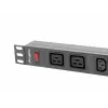 Rack-Mount-Stromverteilungseinheit LANBERG PDU-02I1908I-0200-C20-BK — 1U, 10×C13, 16A, 2 m Kabel, 19 Zoll