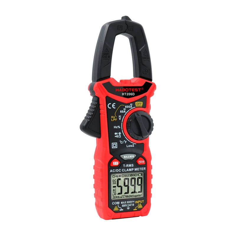 Digitales Zangenmessgerät Habotest HT206D — True RMS, NCV, handlicher Strom-/Spannungsprüfer